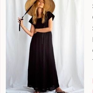 Free People Myla Sweater Dress - Black Large